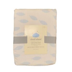 Cloud Island Crib Fitted Sheet 100% cotton for Standard Crib Mattresses - Fish